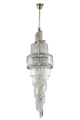 Magnalux, Isla 19 Light 1600mm Crystal Antique Brass